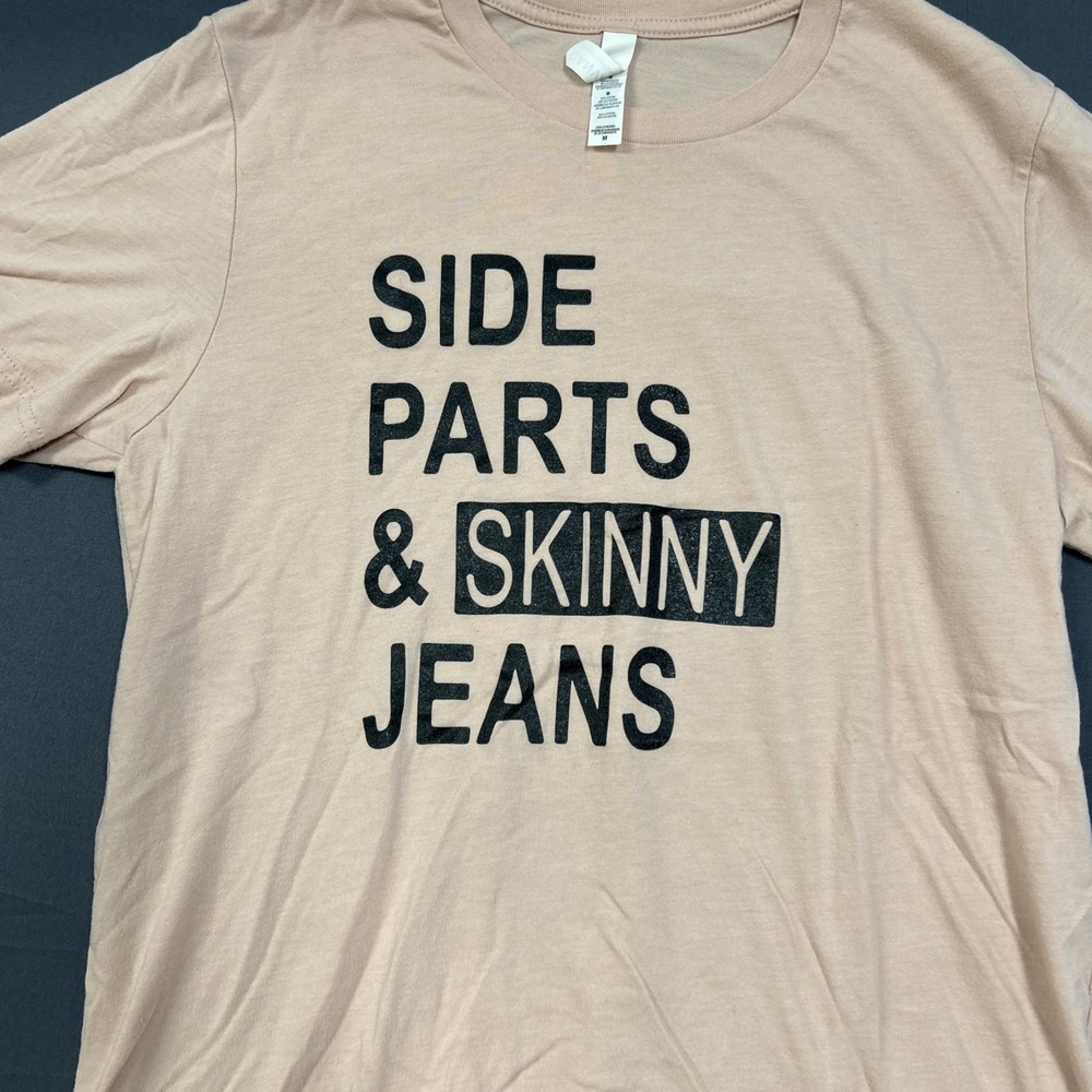 Side Parts & Skinny Jeans Can As Shirt Pink Size M